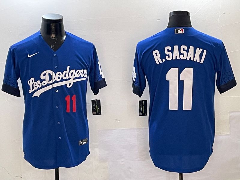 Men Los Angeles Dodgers 11 R.Sasaki Blue City Edition 2025 Nike MLB Jersey style 4